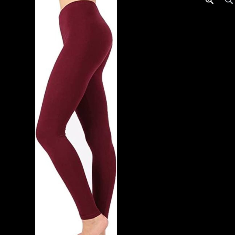 ZENANA DARK BURGUNDY LEGGINGS